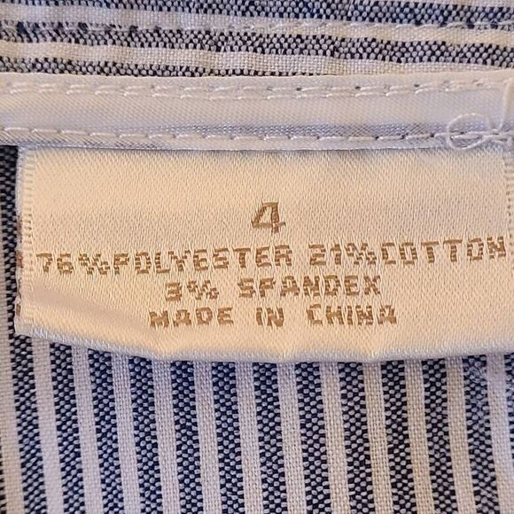 EP Pro Womens Navy and White Striped Golf Bermuda Shorts Size 4 - Picture 7 of 10